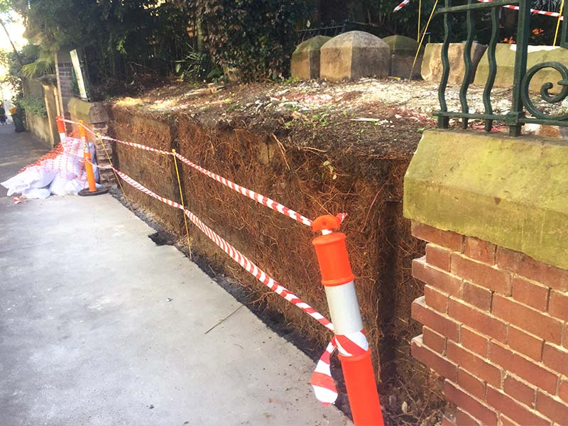 Heritage retaining wall restoration Darlinghurst