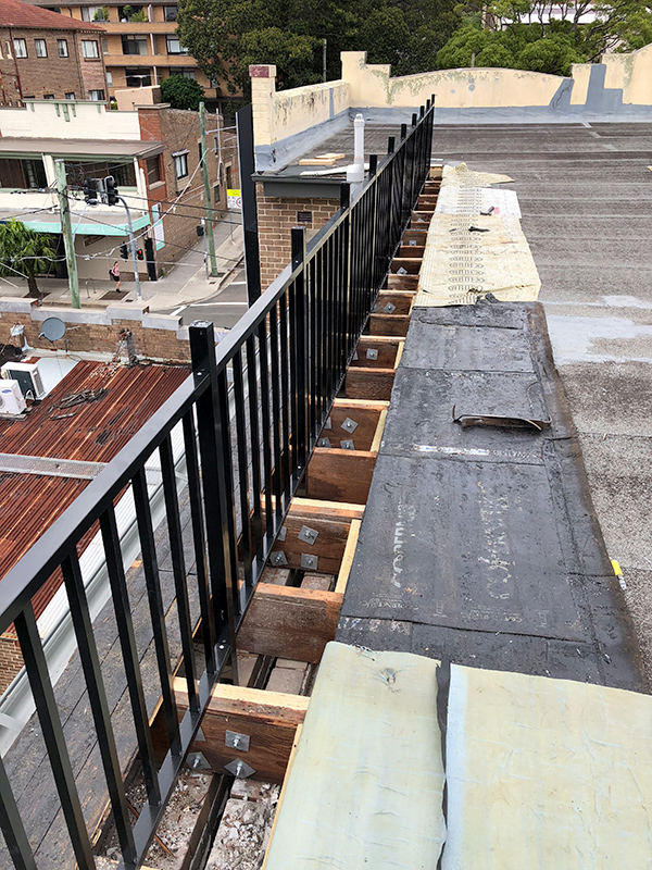 Rooftop balustrade replacement